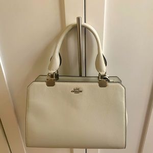 Coach Saffiano Leather Tote - Stone (White)